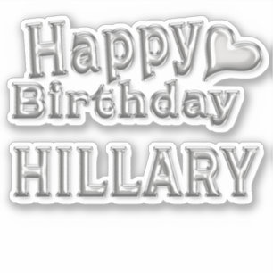 Hillary Happy Birthday silver Sticker
