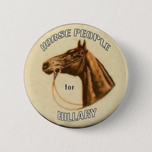 Hillary Horse Peope Button (Front)