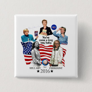 Hillary in 2016 15 cm square badge