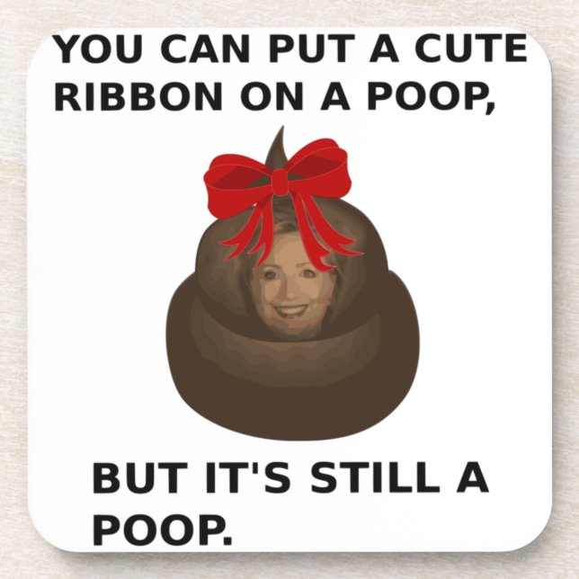 Hillary Poop Coaster (Front)