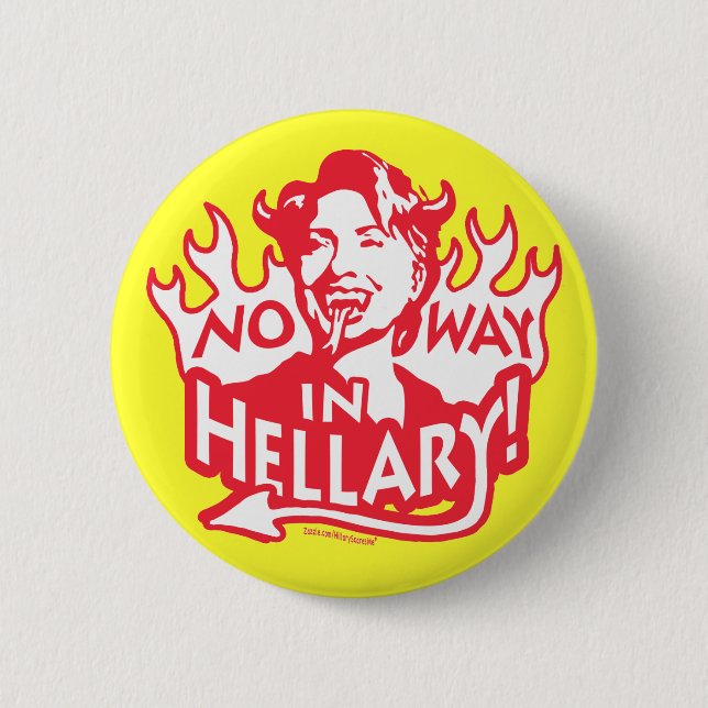 Hillary Satin Devil 6 Cm Round Badge (Front)