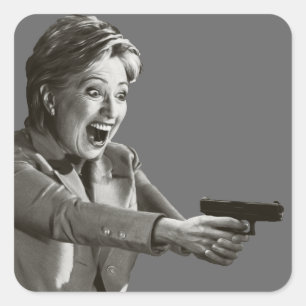 Hillary Shooter Square Sticker
