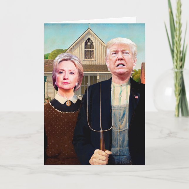Hillary & Trump Politically Correct Birthday Card (Front)