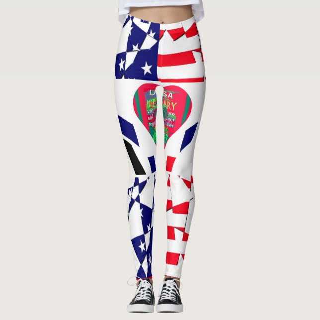 Hillary USA for President we are stronger together Leggings (Front)