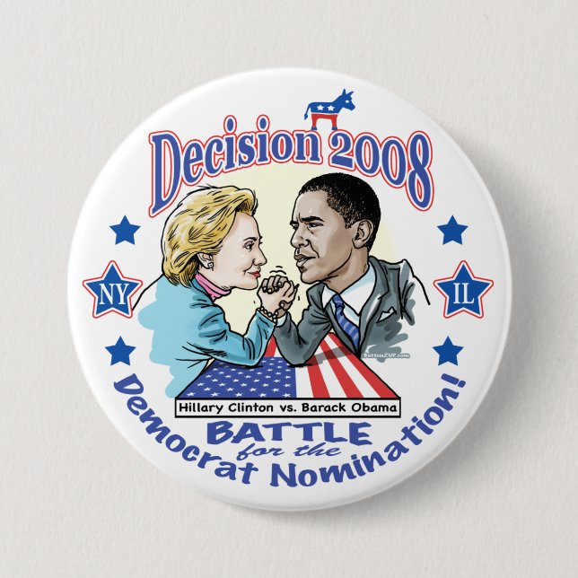 Hillary vs. Obama Button  (Front)