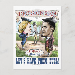 Hillary vs. Obama Postcard