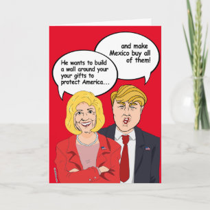 Hillary vs Trump Birthday Card - A wall around you
