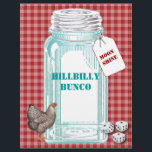 HIllbilly Bunco Flyer<br><div class="desc">Have fun with this vintage inspired Canning Jar Red Gingham Graphic Design.  Chicken graphic can be removed.  Font size,  style and colour can be changed,   Change the text to fit your own occasion.  Perfect for a Hillbilly or Country theme event.</div>