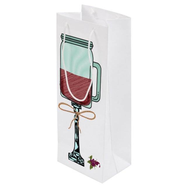 Hillbilly Country Wine Bag Funny Wine Tote (Back Angled)