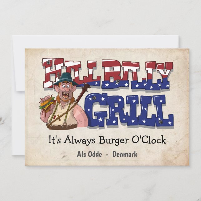 HillBilly Grill Denmark Greeting Card! Holiday Card (Front)