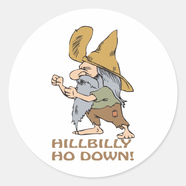 HillBilly Ho Down Classic Round Sticker (Front)