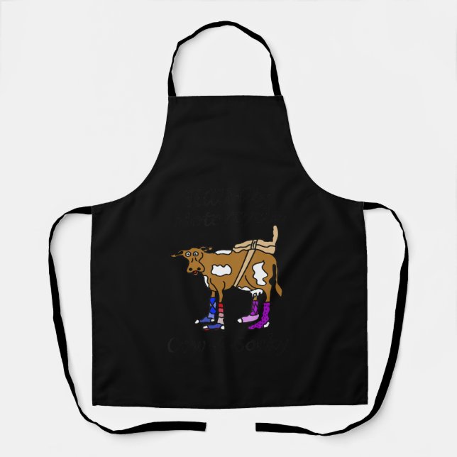 Hillbilly Motorcycle Funny Cow Gift For Bikers Apron (Front)