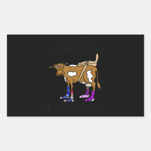 Hillbilly Motorcycle Funny Cow Gift For Bikers Rectangular Sticker