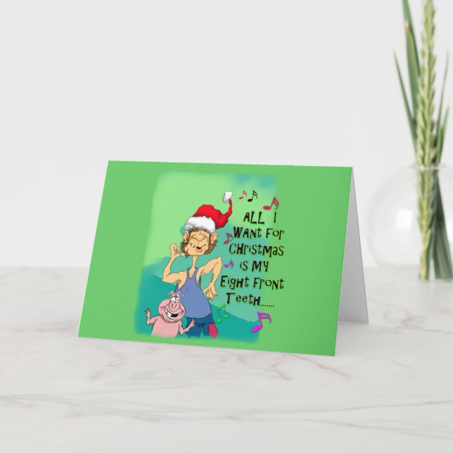 Hillbilly singing about my eight front teeth holiday card (Front)
