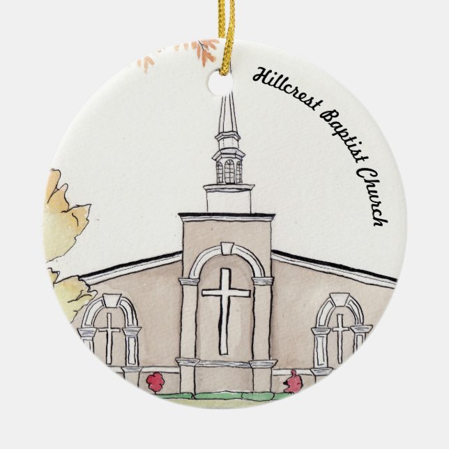 Hillcrest Baptist Church, Hopkinsville, KY Ceramic Tree Decoration (Front)