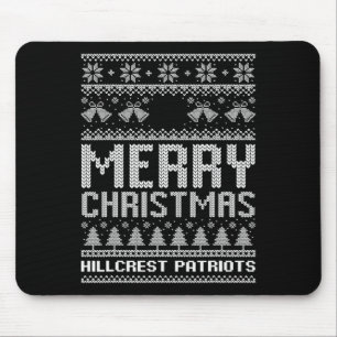 Hillcrest Patriots Logo Merry Christmas Ugly Sweat Mouse Mat