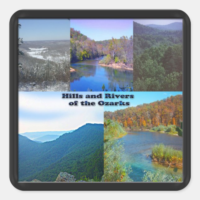 Hills and Rivers of the Ozarks Square Sticker (Front)