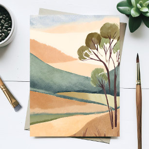 Hills of Beige Natural Landscape Painting Postcard