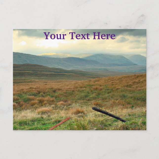 Hills of Perthshire Scotland customisable Postcard (Front)