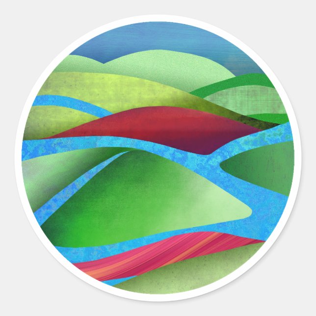 Hills On Ice Classic Round Sticker (Front)