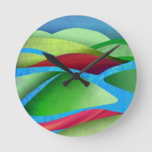 Hills On Ice Round Clock (Front)