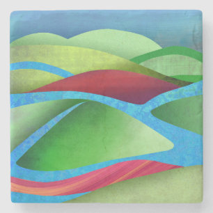 Hills On Ice Stone Coaster