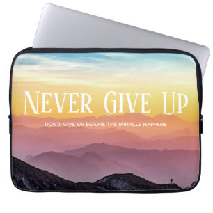 Hills Scenery Rainbow colours Motivation Quote Laptop Sleeve