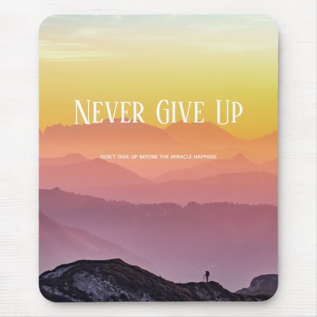 Hills Scenery Rainbow colours Motivation Quote Mouse Mat (Front)