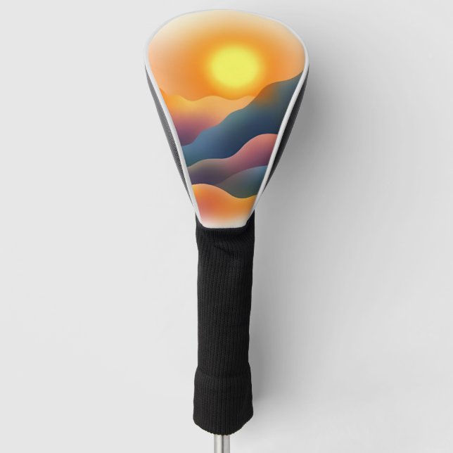 Hills with Glowing Sunset Golf Head Cover (Front)