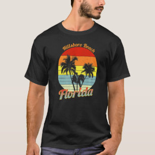 Hillsboro Beach Florida Retro Tropical Palm Trees T-Shirt