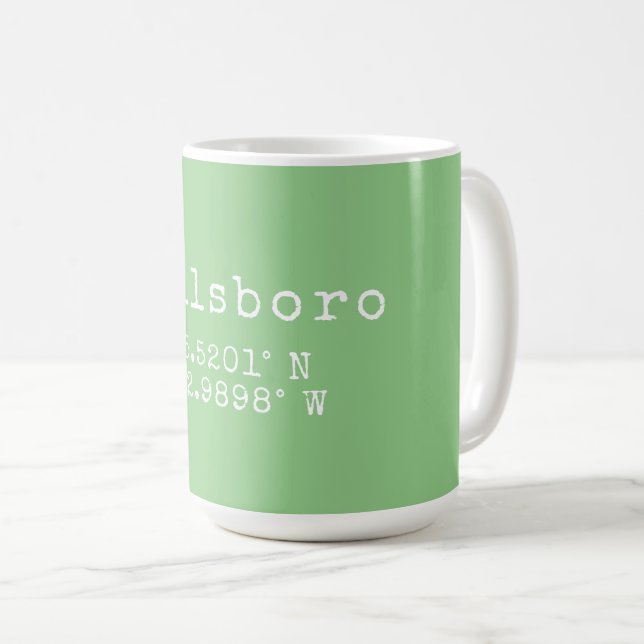 Hillsboro Oregon Latitude Longitude  Coffee Mug (Front Right)
