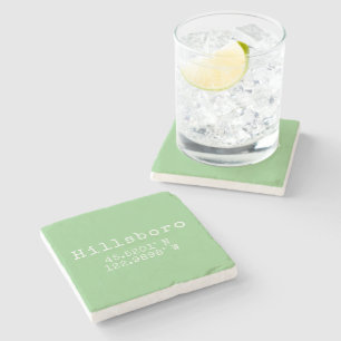 Hillsboro Oregon Latitude Longitude  Stone Coaster