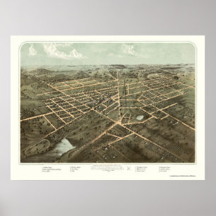 Hillsdale, MI Panoramic Map - 1866 Poster