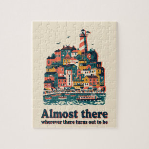 Hillside Harbour Town Retro Jigsaw Puzzle