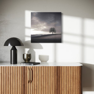 Hillside Landscape Canvas, Lonely Tree Canvas Print