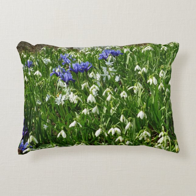 Hillside of Early Spring Flowers Landscape Decorative Cushion (Front)