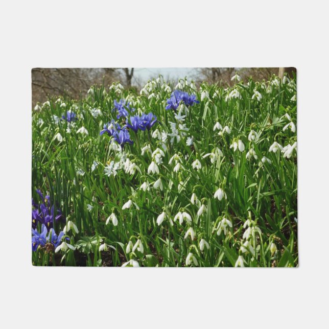 Hillside of Early Spring Flowers Landscape Doormat (Front)