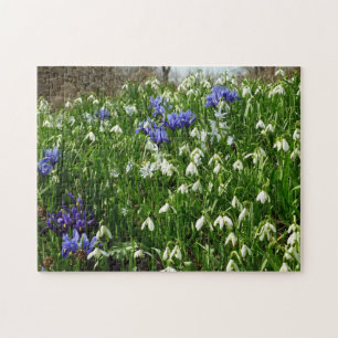 Hillside of Early Spring Flowers Landscape Jigsaw Puzzle