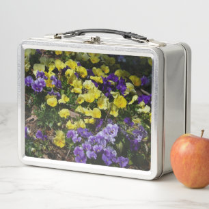 Hillside of Pansies Metal Lunch Box
