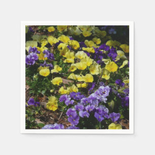 Hillside of Purple and Yellow Pansies Napkin