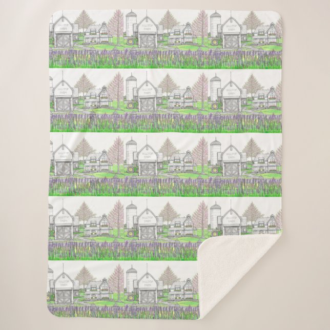 Hilltop Farm Sherpa Blanket (Front)