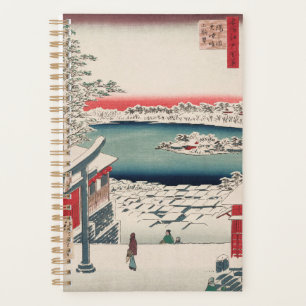 Hilltop Snow View Vintage Ukiyo-e Japanese Art Planner