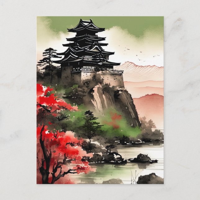 Hilltop Sovereignty, Majestic Japanese Citadel Postcard (Front)