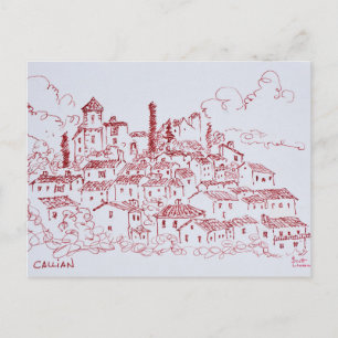Hilltop Town of Callian South of France Postcard