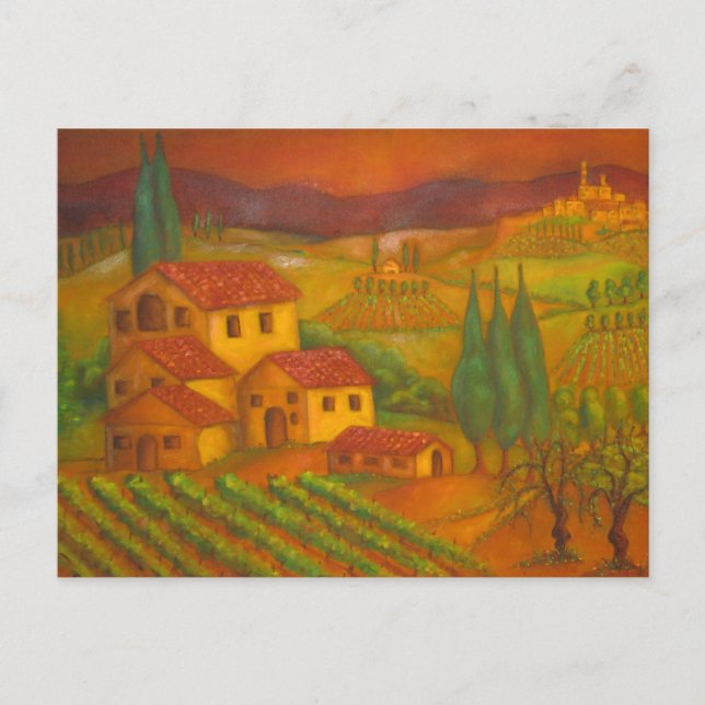 Hilltown in Chianti, Italy Postcard (Front)