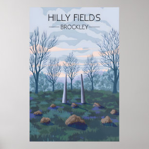 Hilly Fields London Park Travel Poster