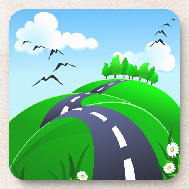 Hilly road, coaster (Front)