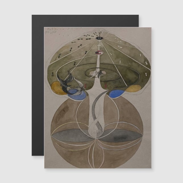 Hilma Af Klint, Tree Of Knowledge No2 Abstract Art Magnetic Invitation (Front/Back)
