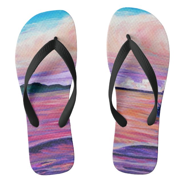 Hilo Bay Sunset Slippers Flip Flops (Footbed)