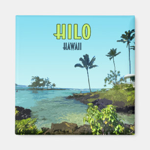 Hilo Big Island Hawaii Beach Vintage Magnet